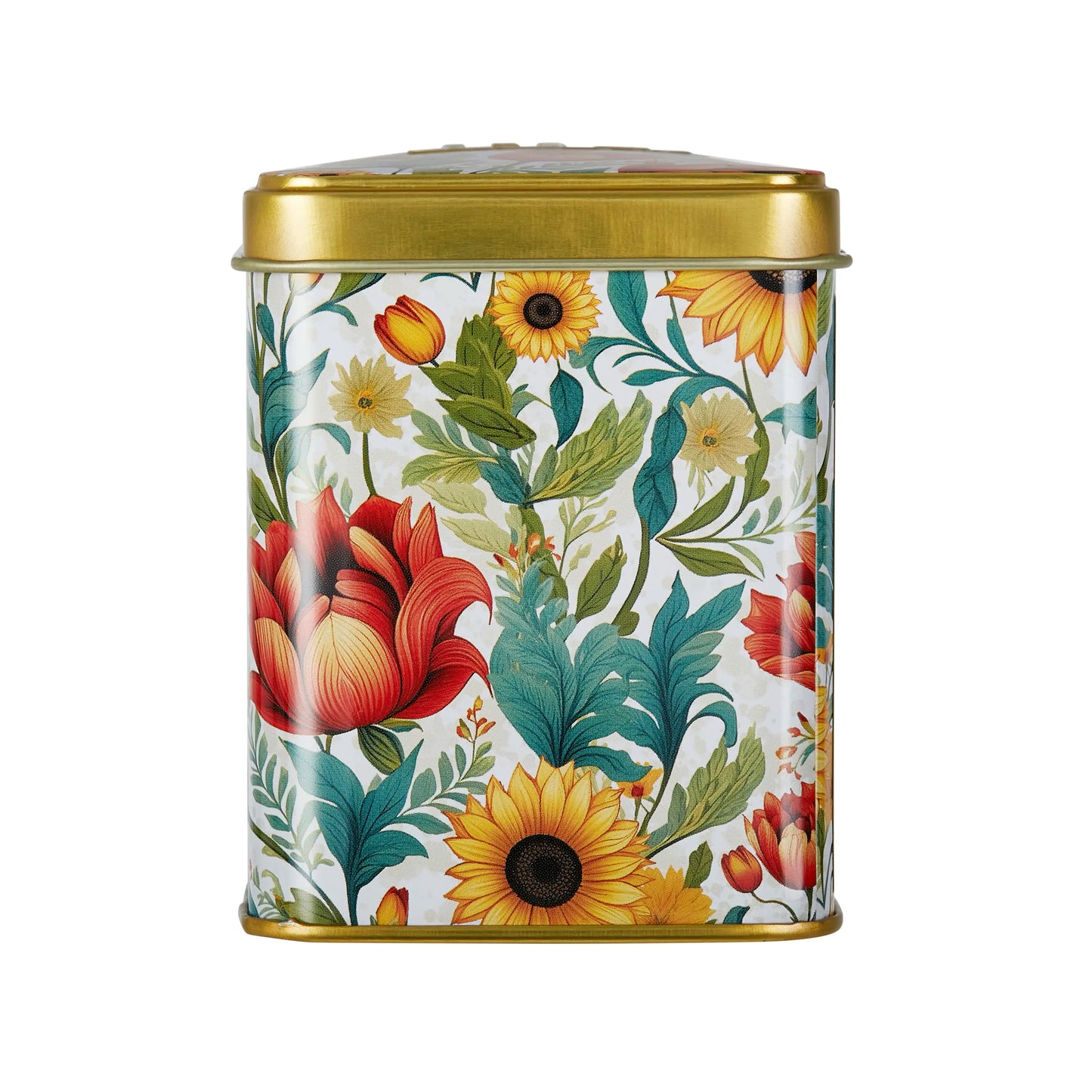 Embroidery Sunflower Classic Tea Tin