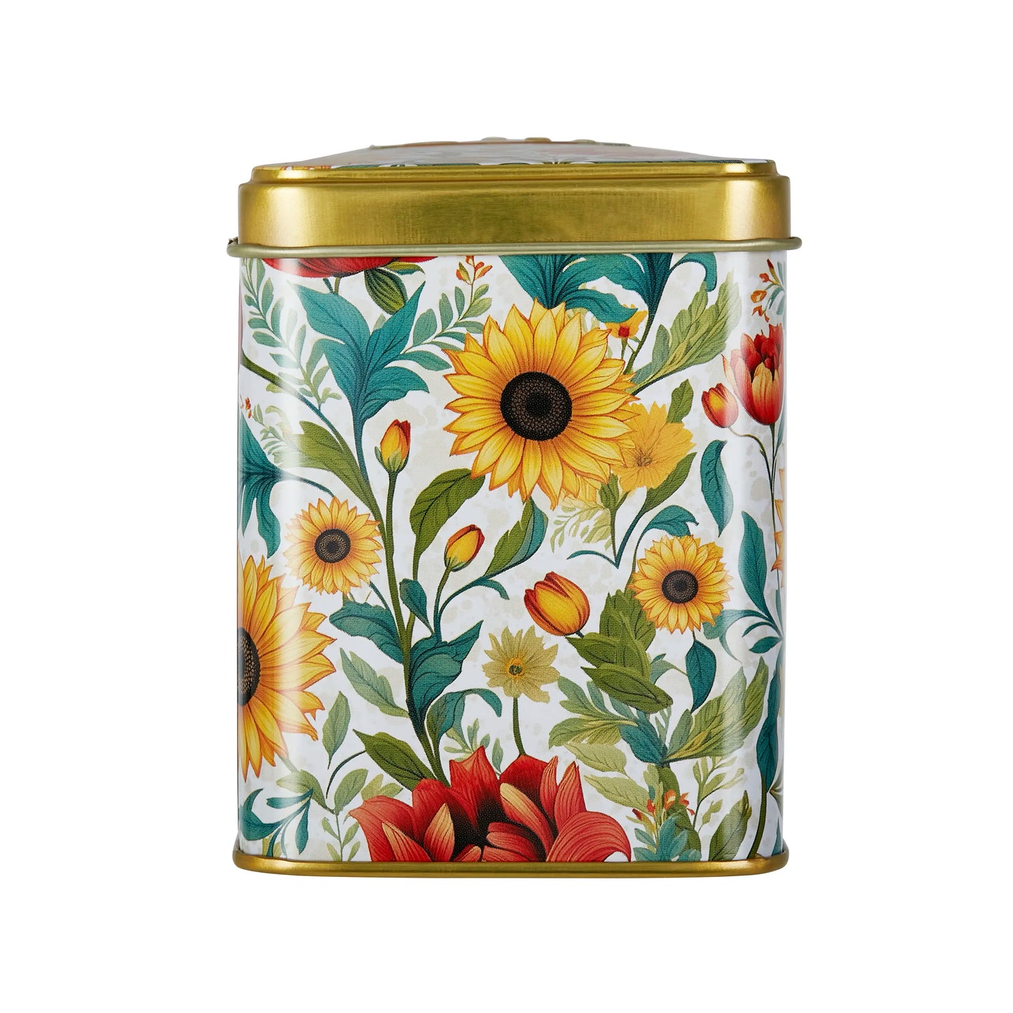 Embroidery Sunflower Classic Tea Tin