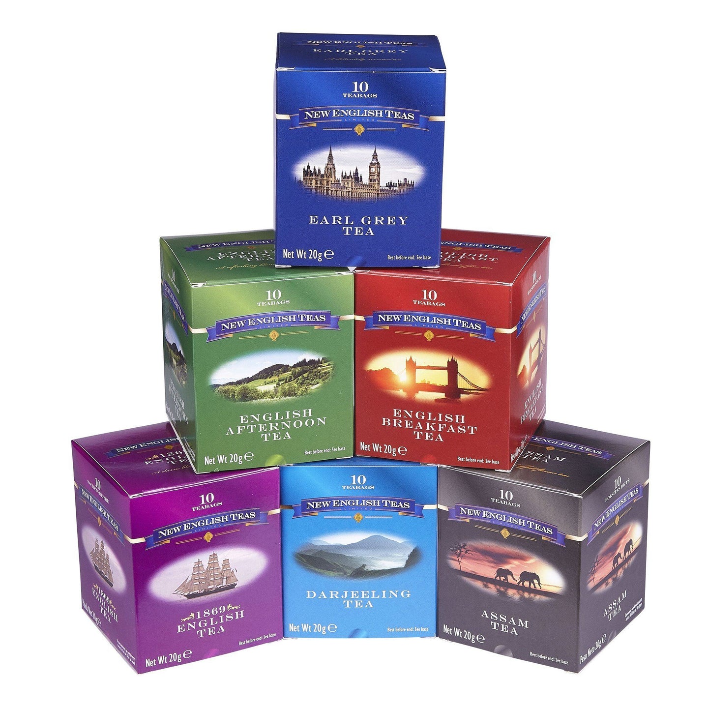 Classic 10 Teabag Box Gift Pack - Pack of 6 - New English Teas