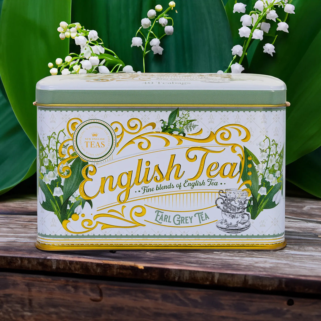 English Garden Florals Classic Tea Tin - Lily of The Valley - New English Teas