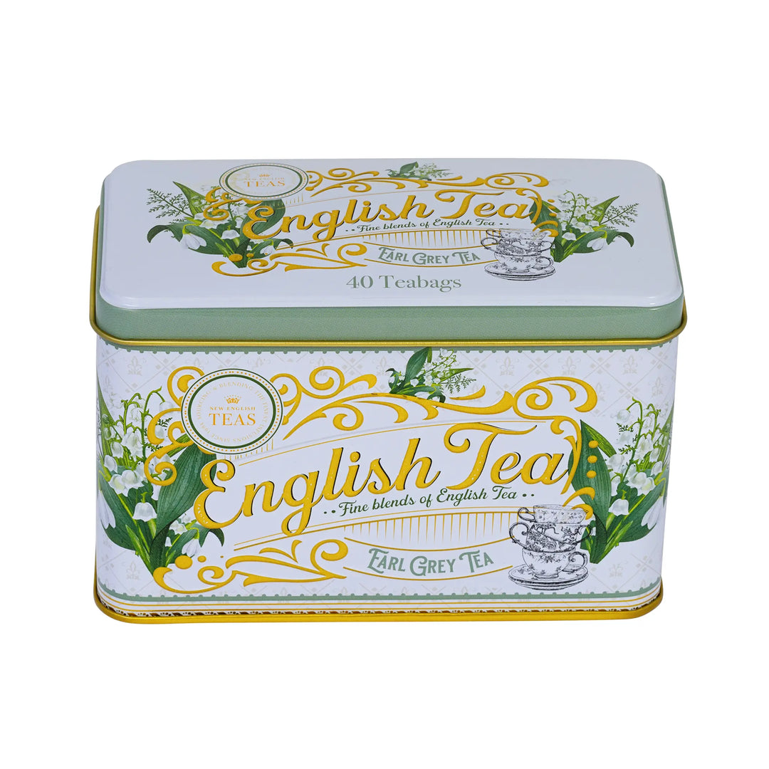 English Garden Florals Classic Tea Tin - Lily of The Valley - New English Teas