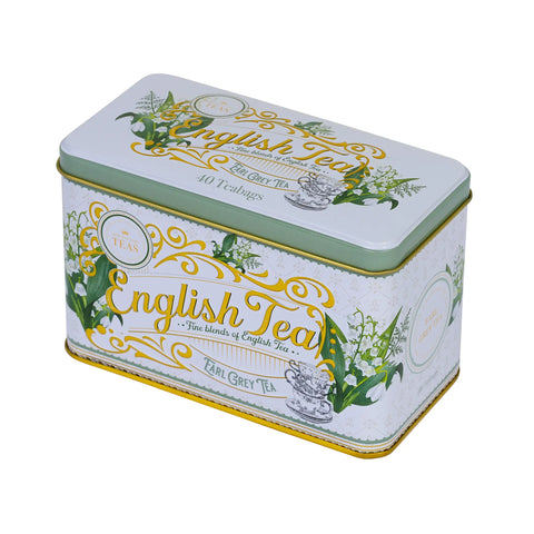 English Garden Florals Classic Tea Tin - Lily of The Valley - New English Teas