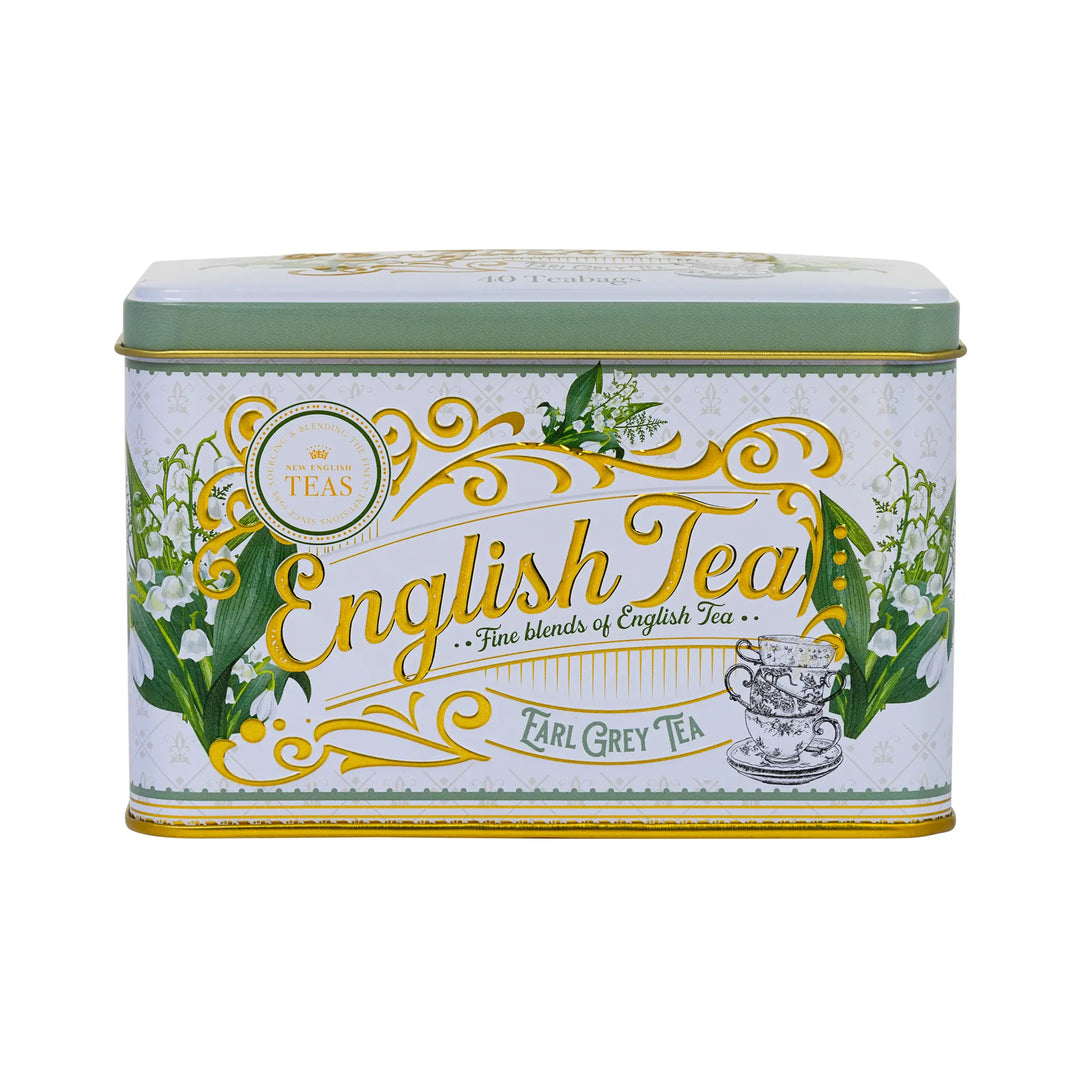 English Garden Florals Classic Tea Tin - Lily of The Valley - New English Teas