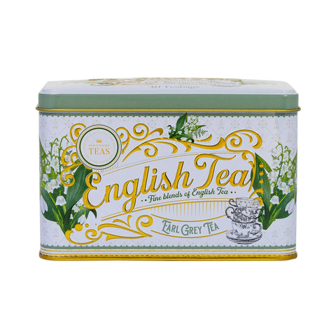 English Garden Florals Classic Tea Tin - Lily of The Valley - New English Teas