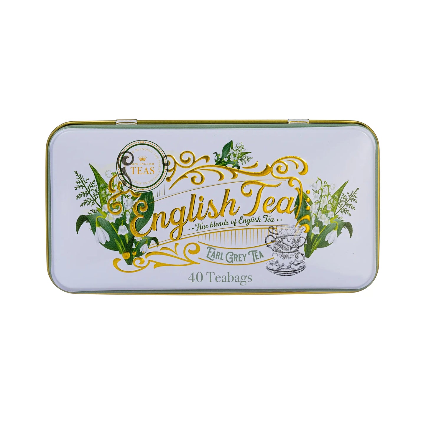 English Garden Florals Classic Tea Tin - Lily of The Valley - New English Teas