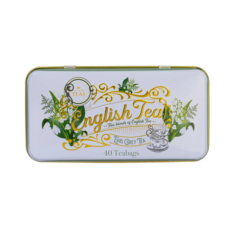 English Garden Florals Classic Tea Tin - Lily of The Valley - New English Teas