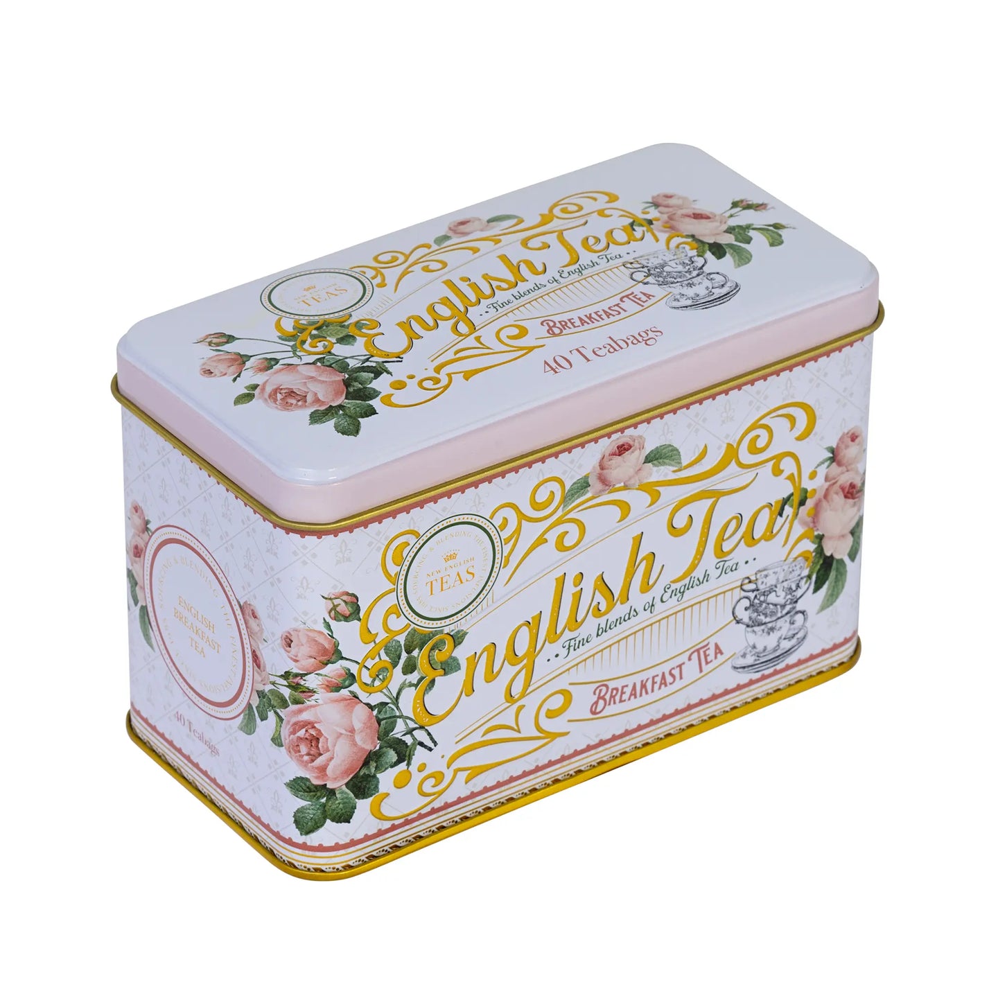 English Garden Florals Classic Tea Tin - English Rose - New English Teas