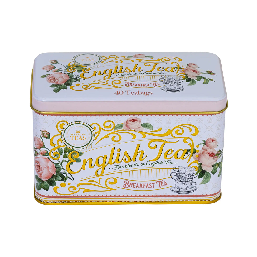 English Garden Florals Classic Tea Tin - English Rose - New English Teas