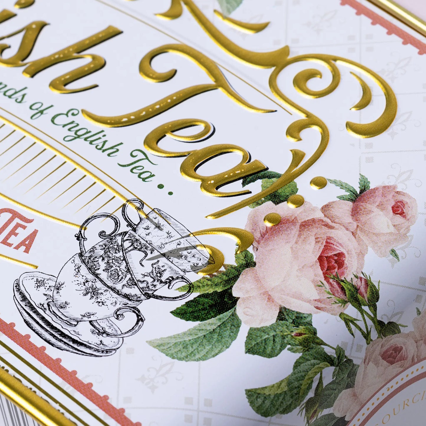 English Garden Florals Classic Tea Tin - English Rose - New English Teas