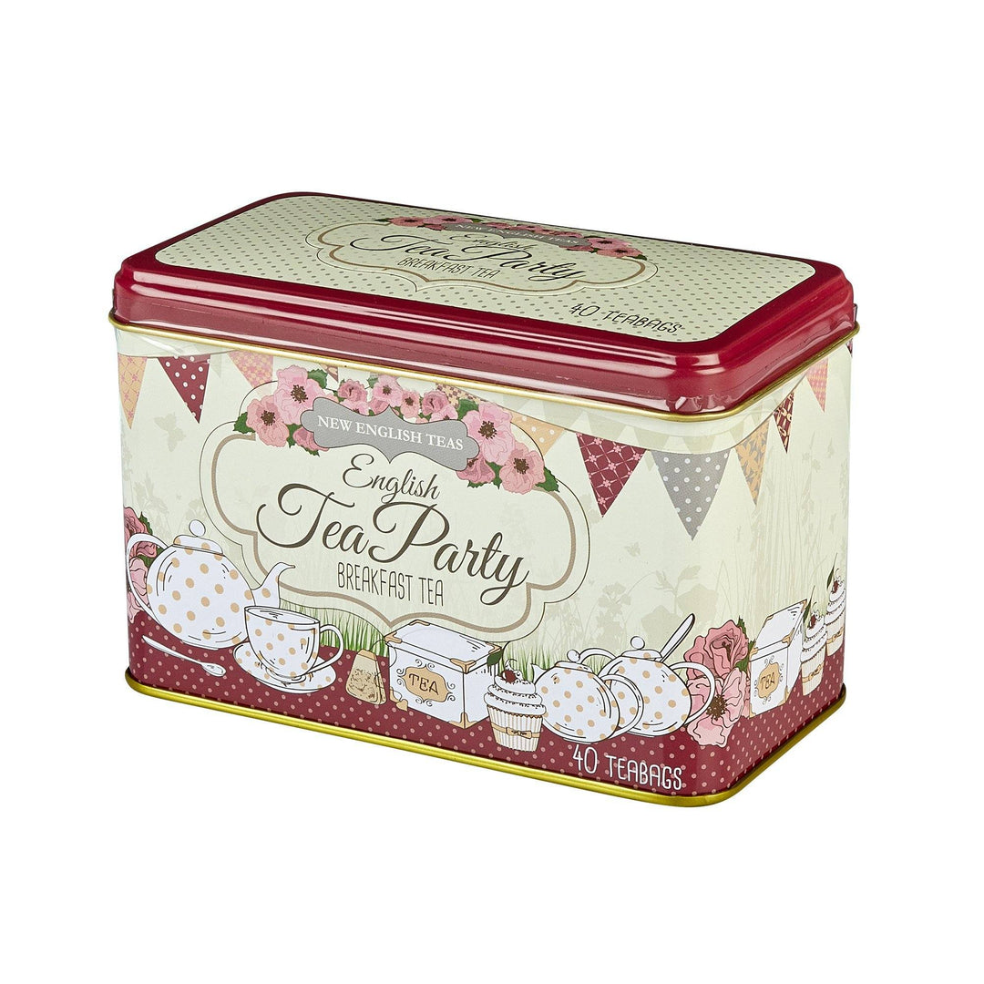 English Tea Party Classic Tea Tin - Red - New English Teas