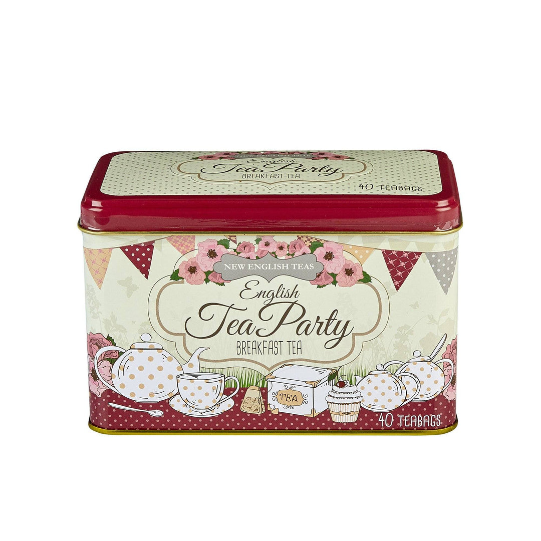 English Tea Party Classic Tea Tin - Red - New English Teas