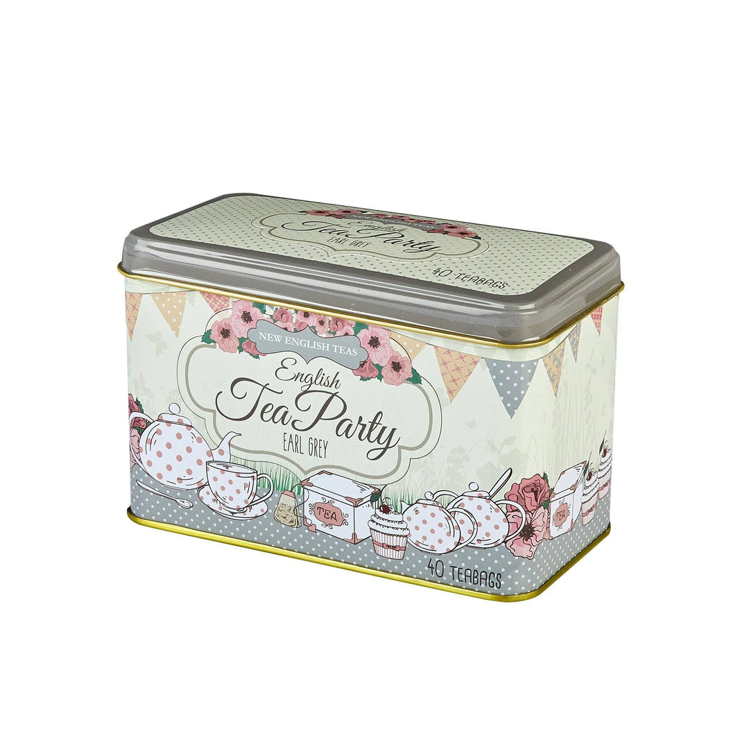 English Tea Party Classic Tea Tin - Grey - New English Teas