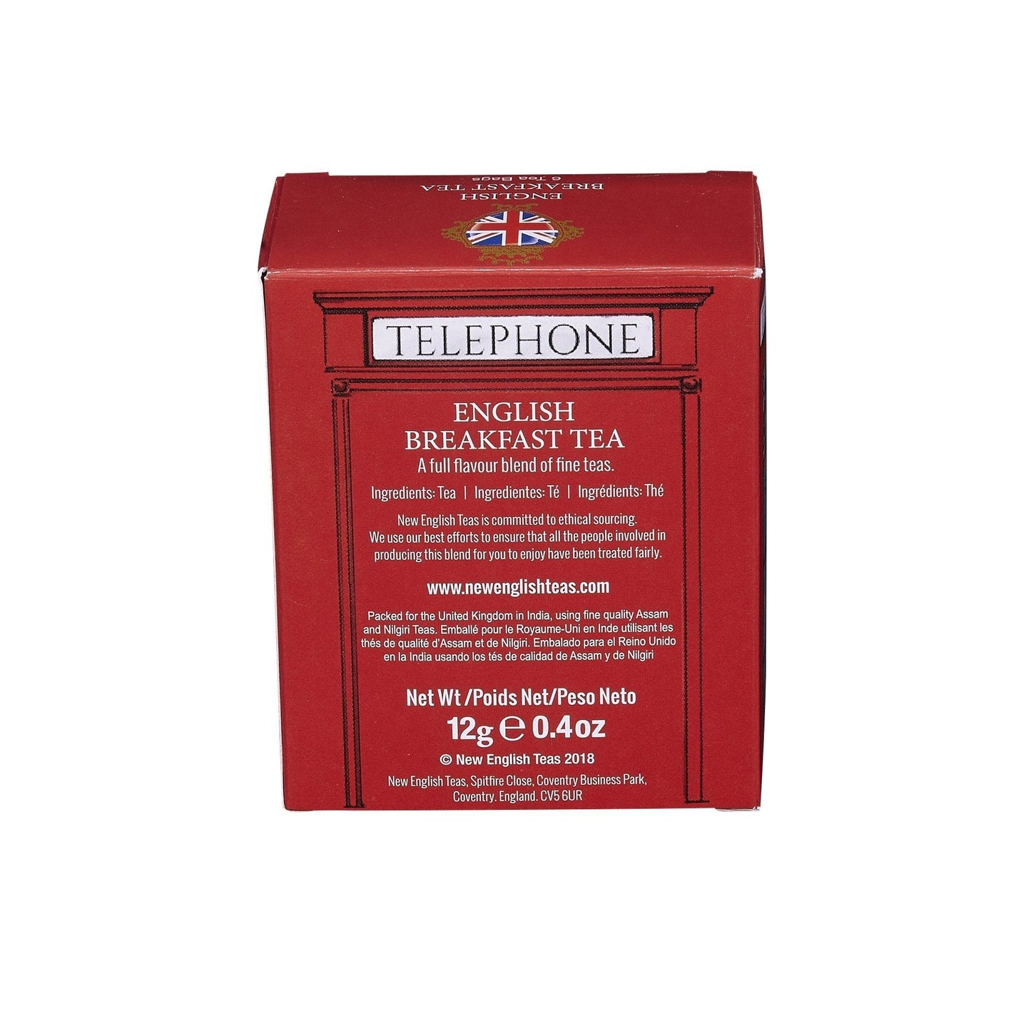 Best Of British 6 Teabag Box - Telephone Box - New English Teas