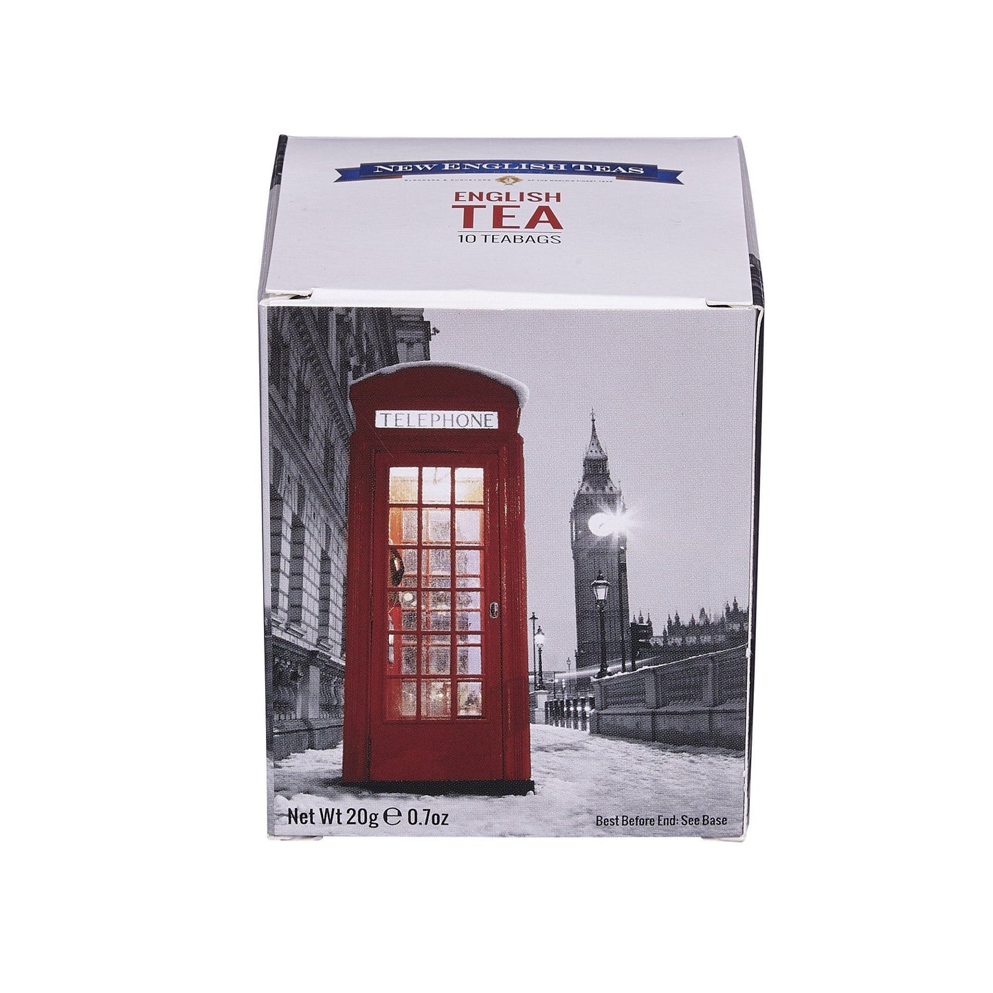 Love London 10 Teabag Box - Winter Snow Telephone Box - New English Teas