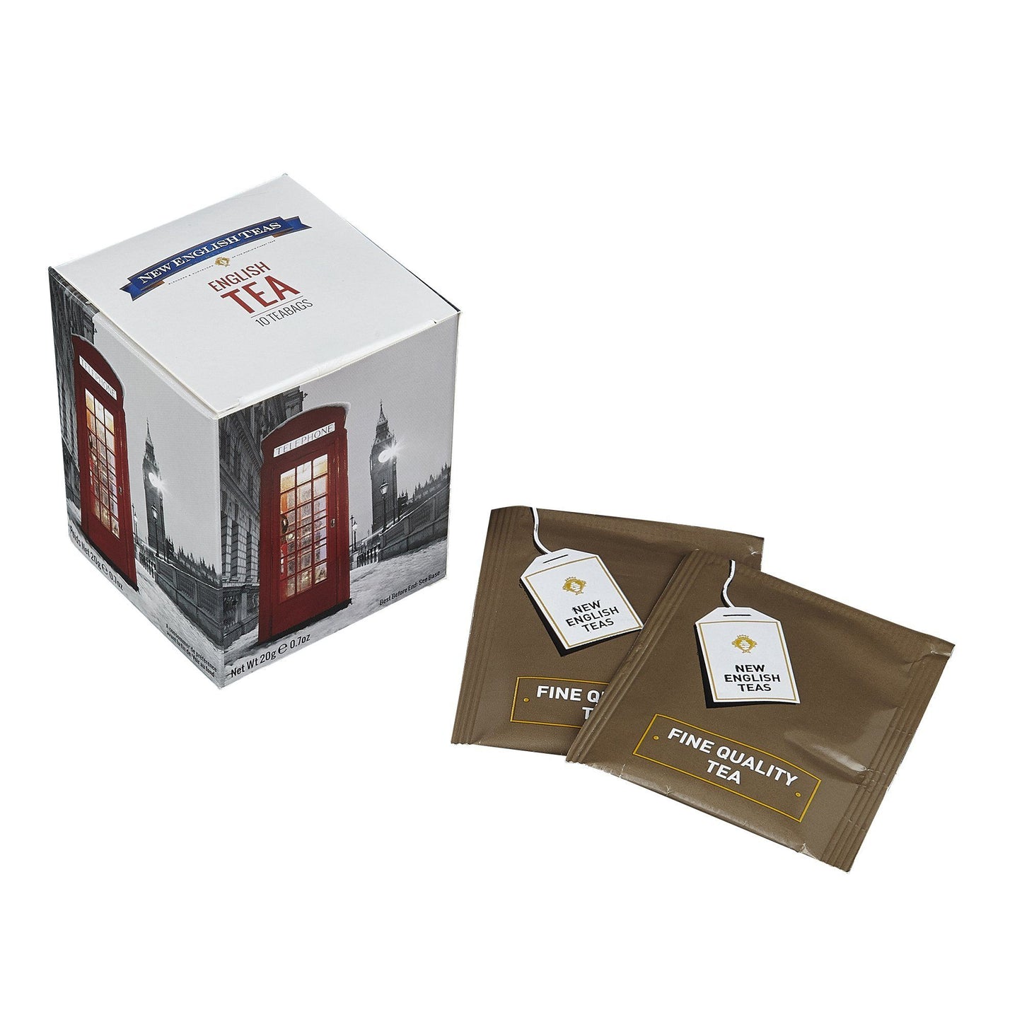 Love London 10 Teabag Box - Winter Snow Telephone Box - New English Teas