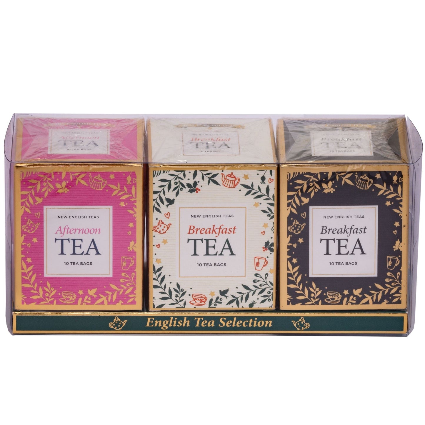 Christmas 10 Teabag Box Triple Gift Pack - Pink | White | Urban Grey - New English Teas