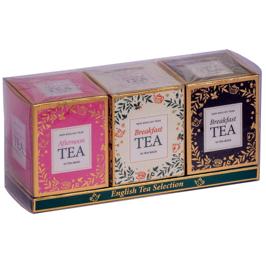 Christmas 10 Teabag Box Triple Gift Pack - Pink | White | Urban Grey - New English Teas