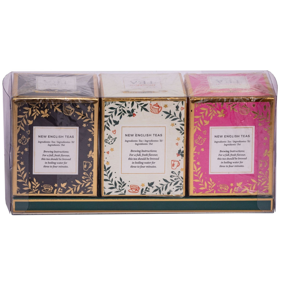 Christmas 10 Teabag Box Triple Gift Pack - Pink | White | Urban Grey - New English Teas