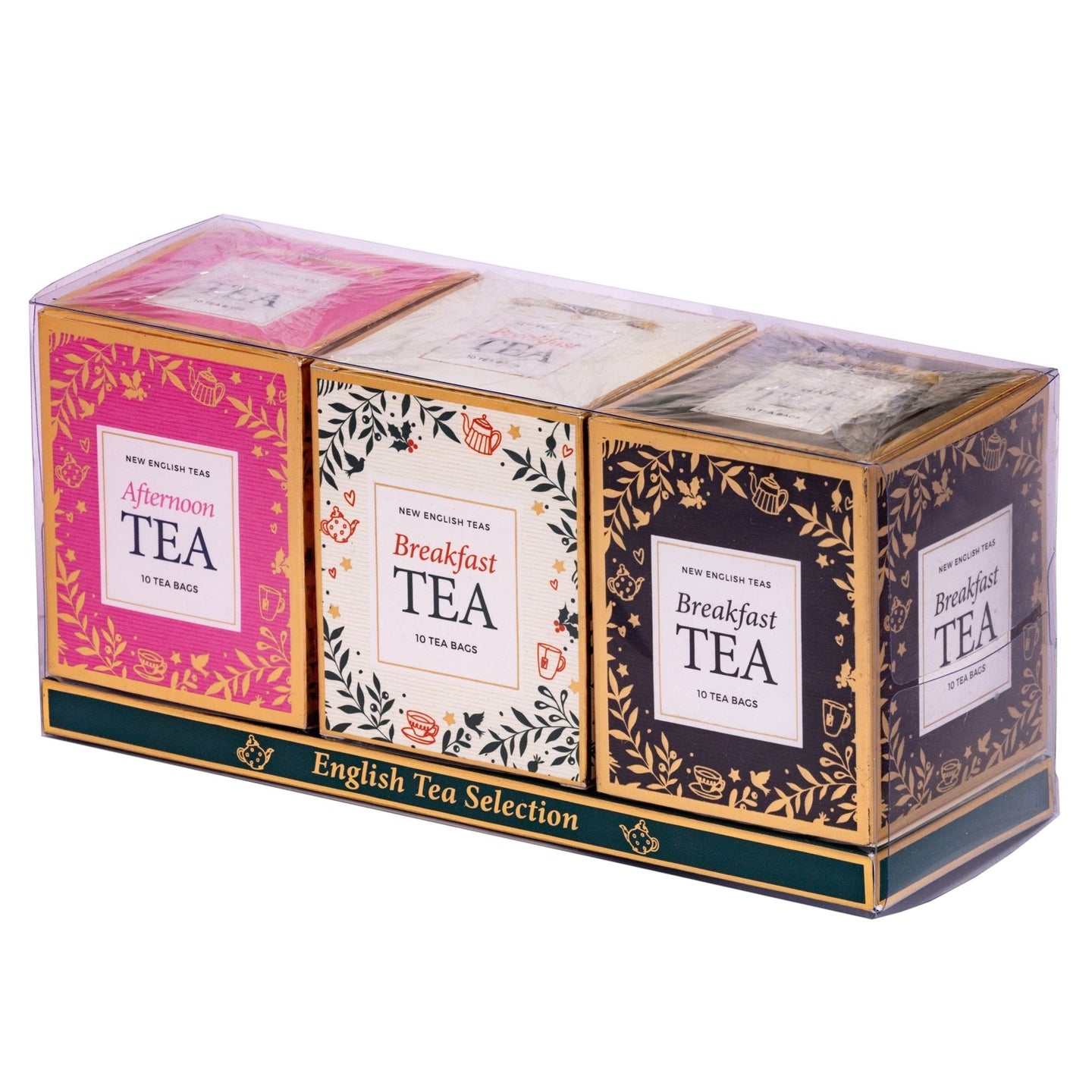 Christmas 10 Teabag Box Triple Gift Pack - Pink | White | Urban Grey - New English Teas