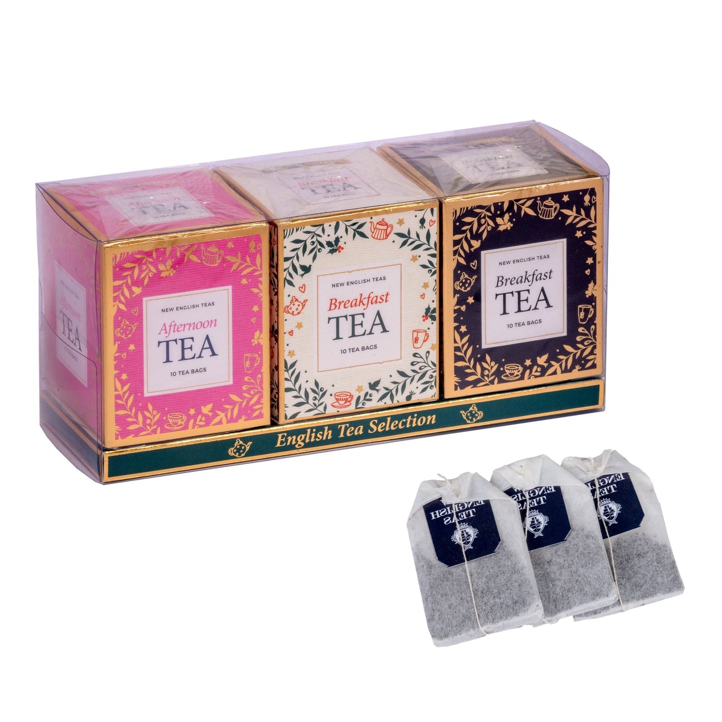 Christmas 10 Teabag Box Triple Gift Pack - Pink | White | Urban Grey - New English Teas