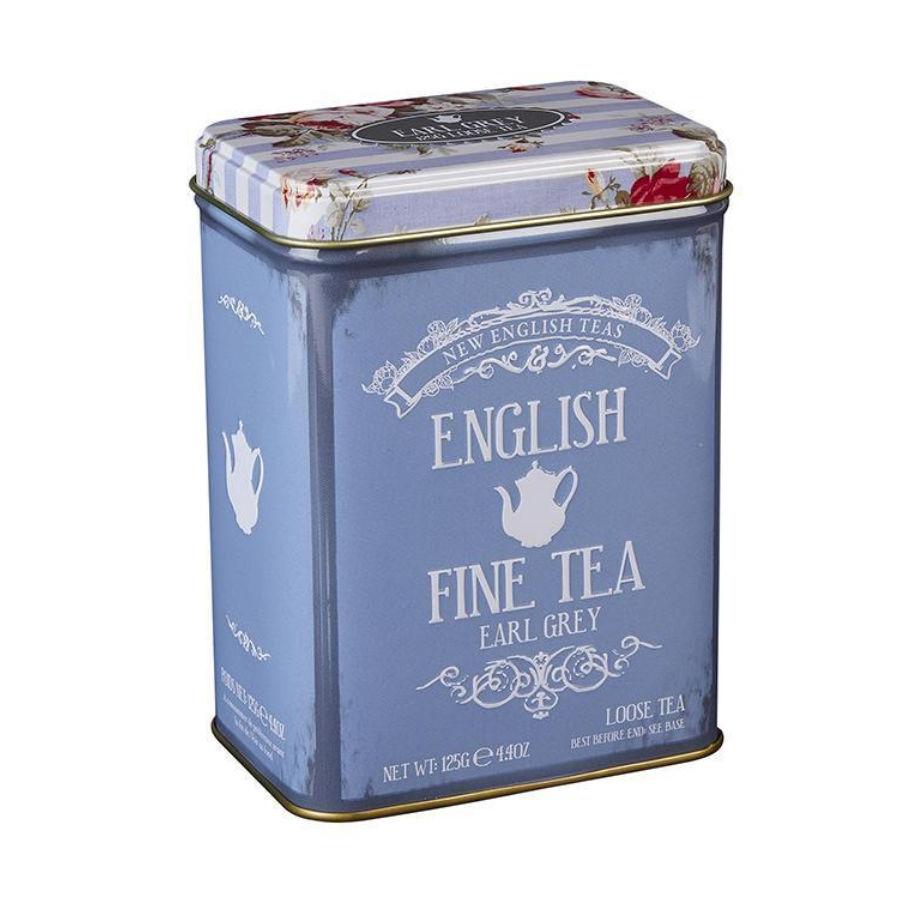 Vintage Floral Portrait Tea Tin - Powder Blue - New English Teas