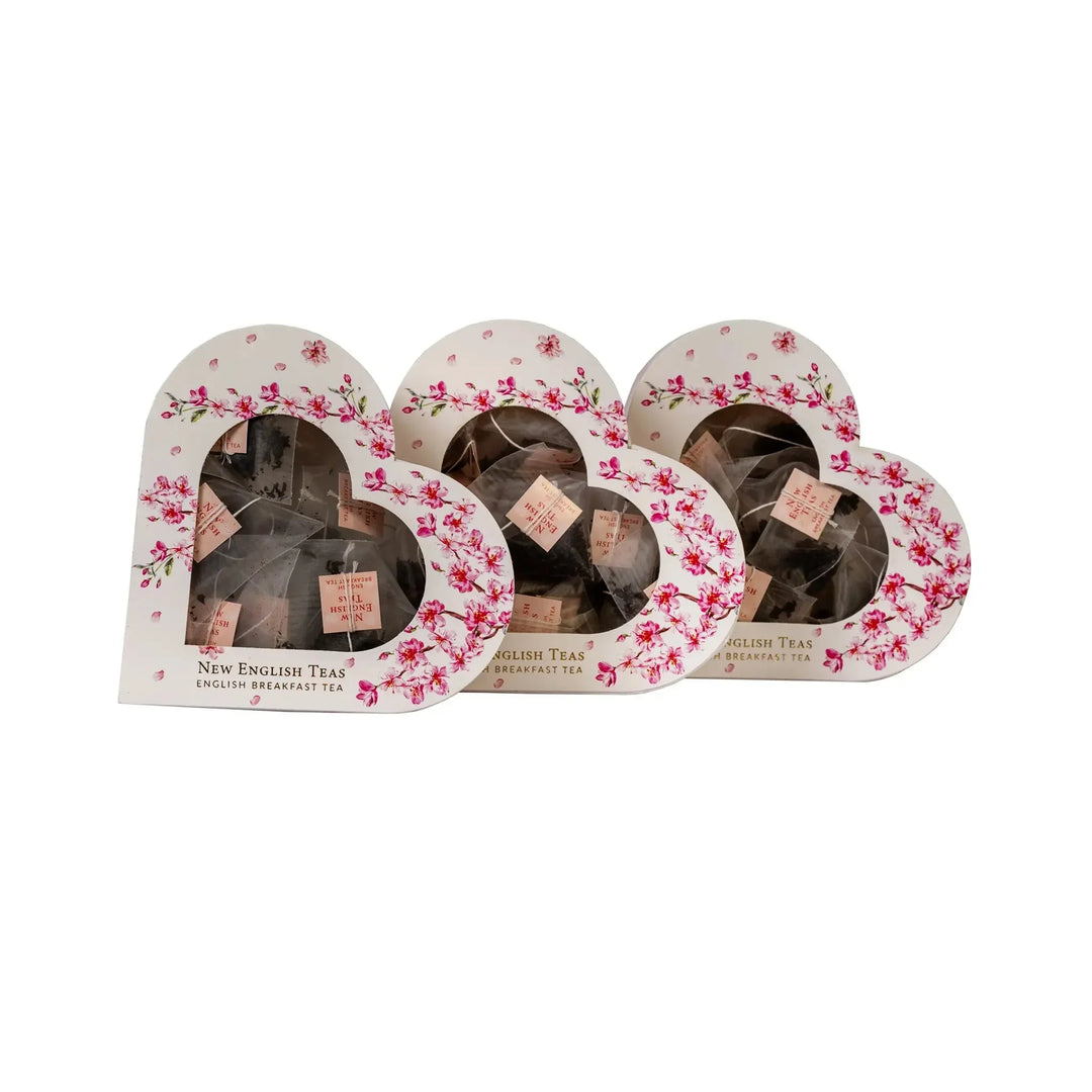 Cherry Blossom 10 Teabag Heart Shaped Box - New English Teas