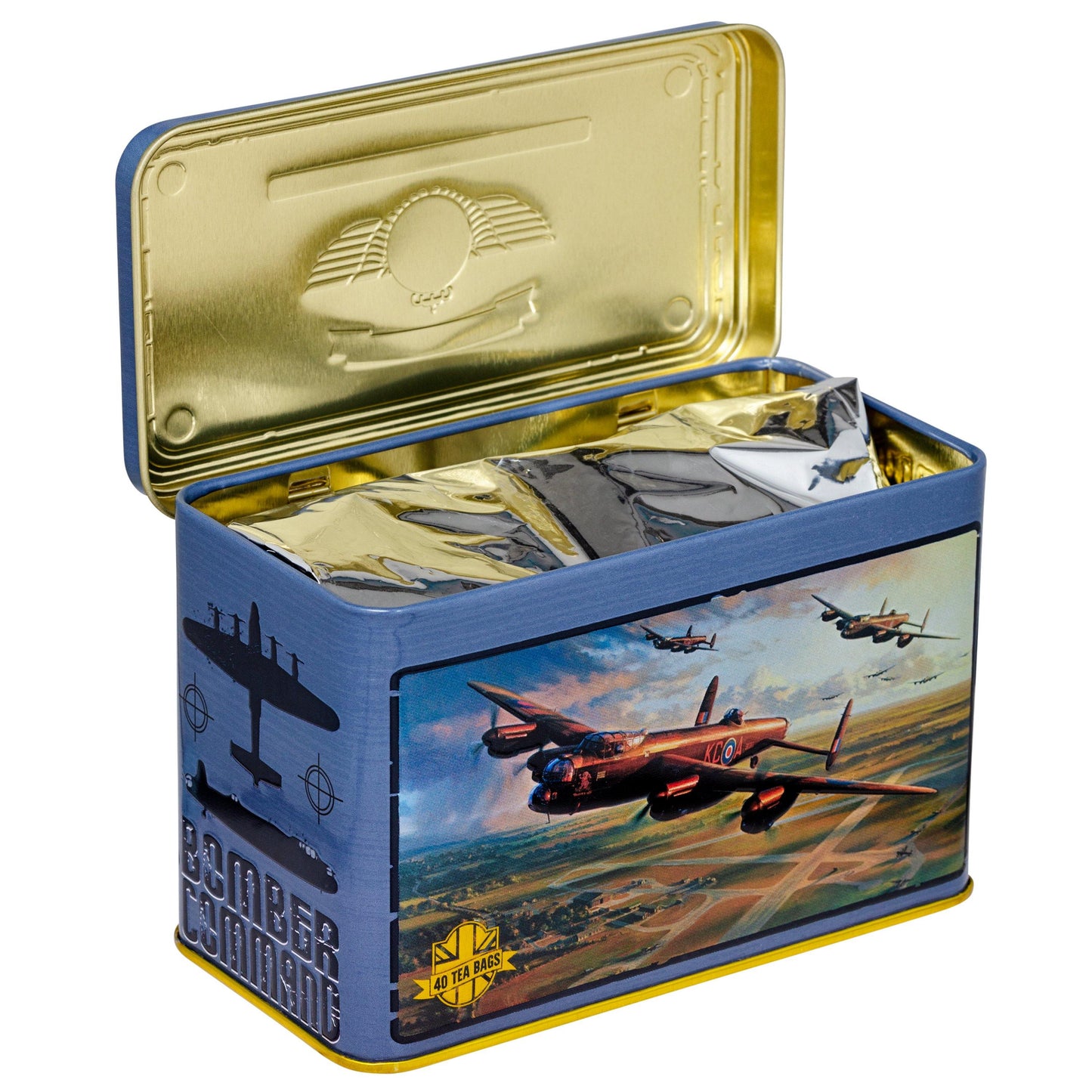 War Time Memories Classic Tea Tin - Lancaster Bomber - New English Teas