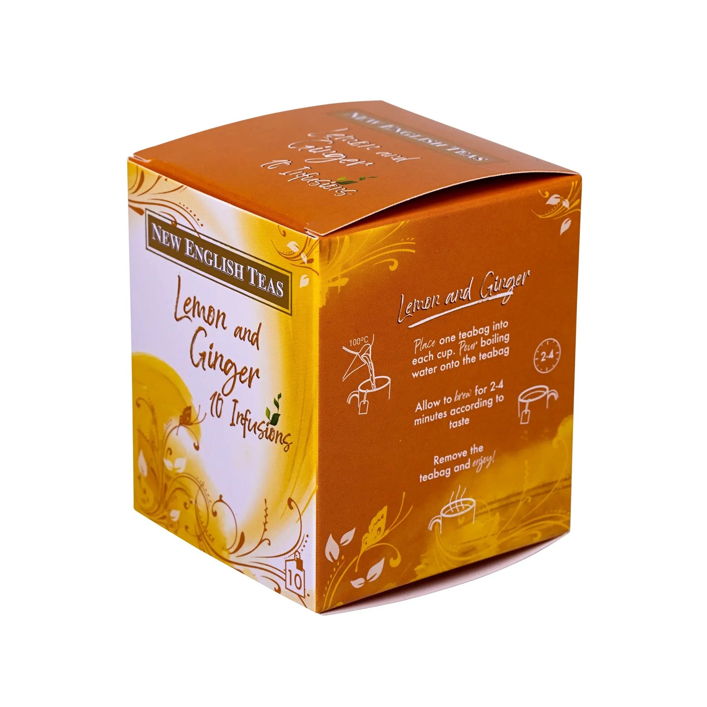 Lemon and Ginger Tea 10 Individually Wrapped Teabags Tea Boxes New English Teas 