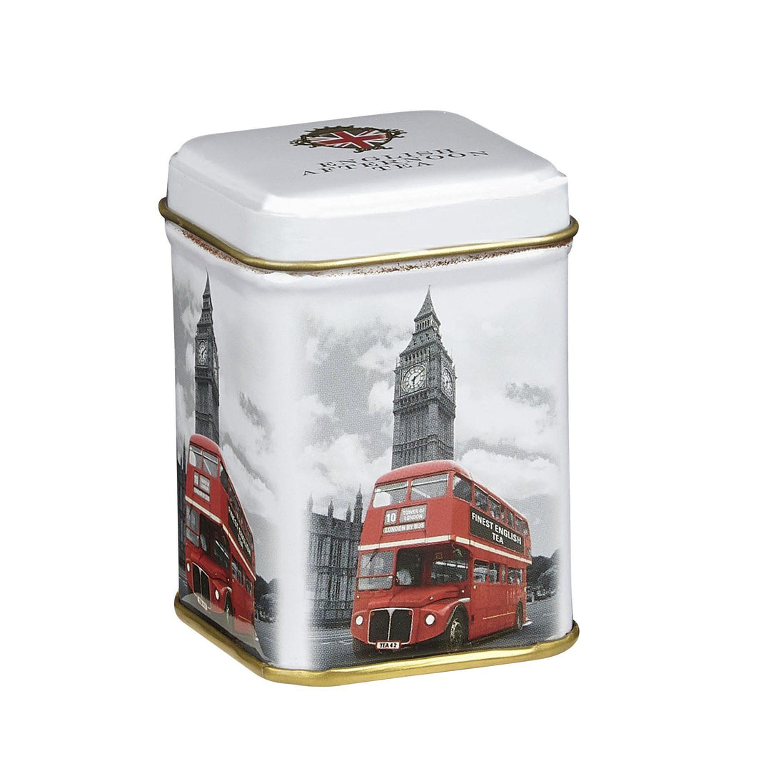 Best Of British Mini Tea Tin - Black & White Bus - New English Teas