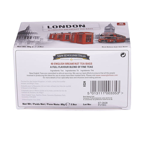 Love London 40 Teabag Box - Black & White - New English Teas