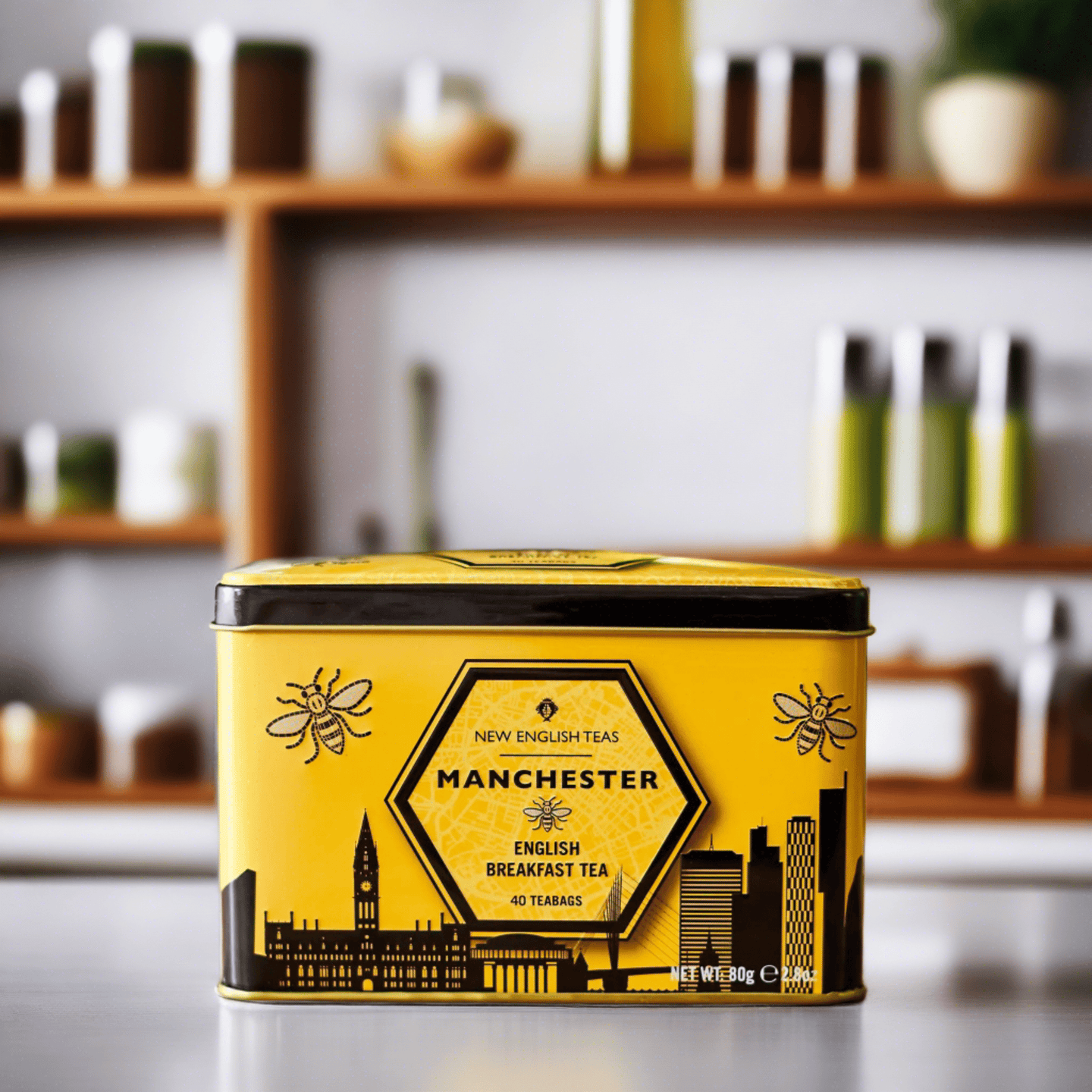 The Cities Collection Classic Tea Tin - Manchester Skyline - New English Teas