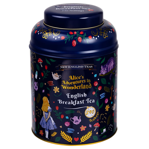 Alice In Wonderland 240 Teabag Tea Caddy - Modern Folk Art - New English Teas