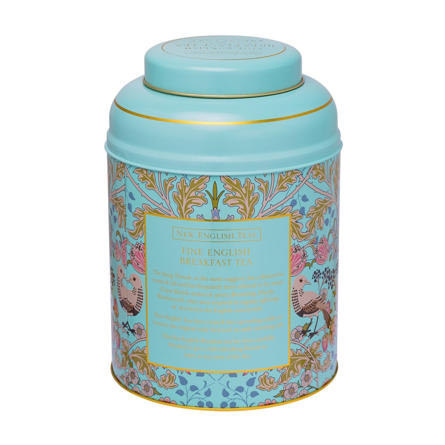 Song Thrush 240 Teabag Tea Caddy - Mint Green - New English Teas