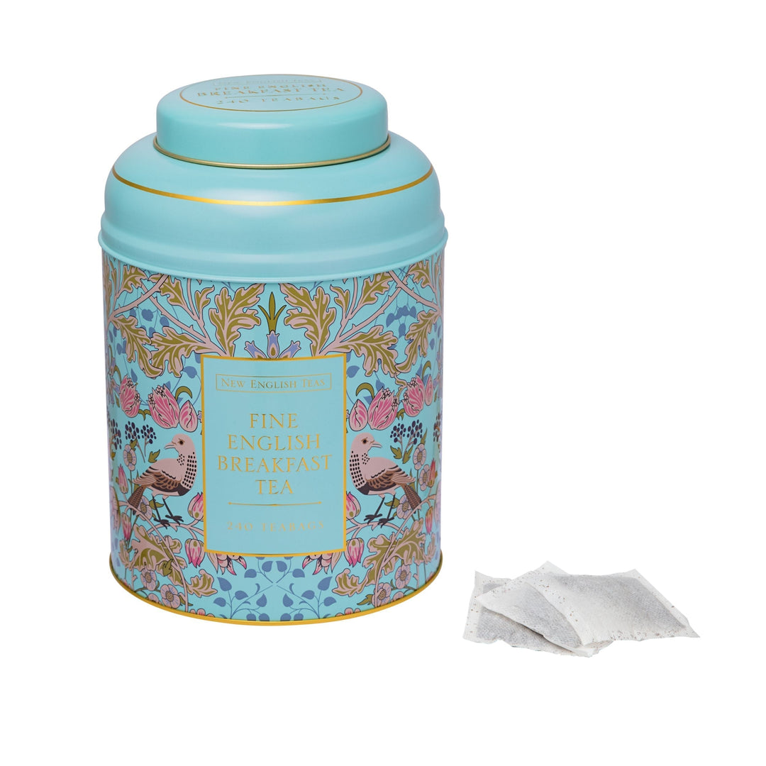 Song Thrush 240 Teabag Tea Caddy - Mint Green - New English Teas