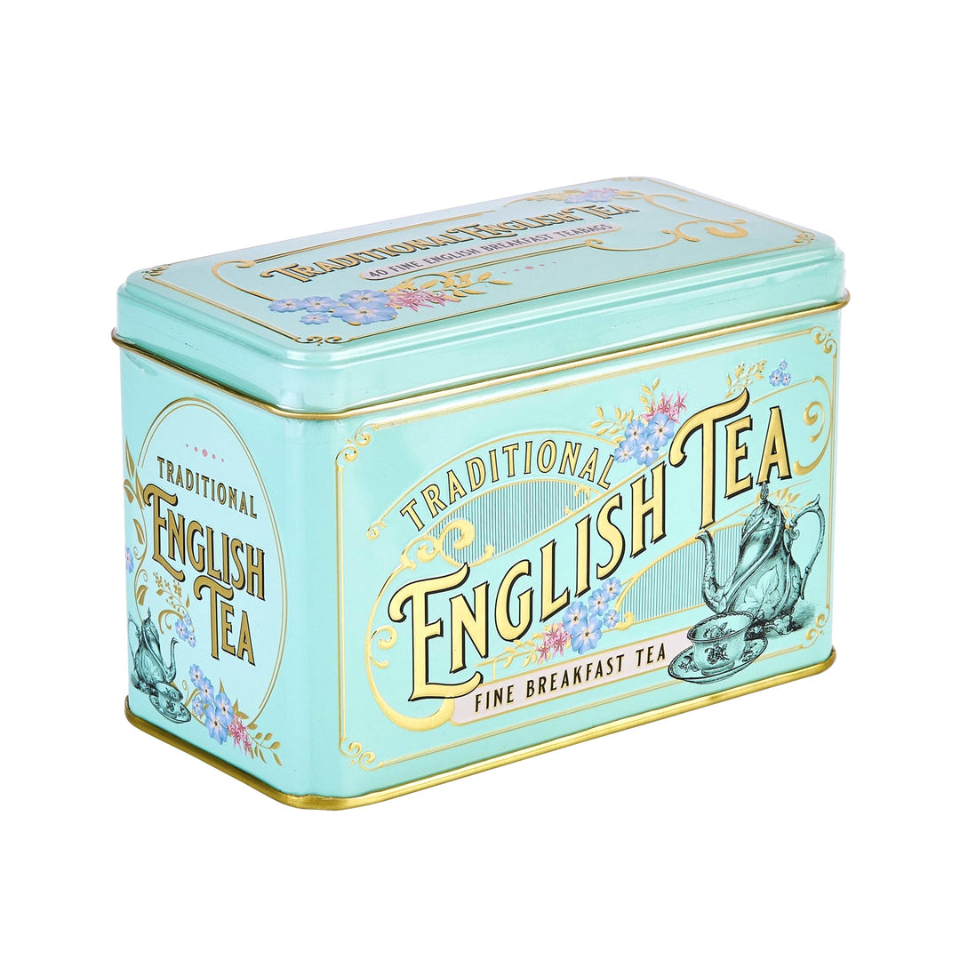 Vintage Victorian Classic Tea Tin - Mint Green - New English Teas