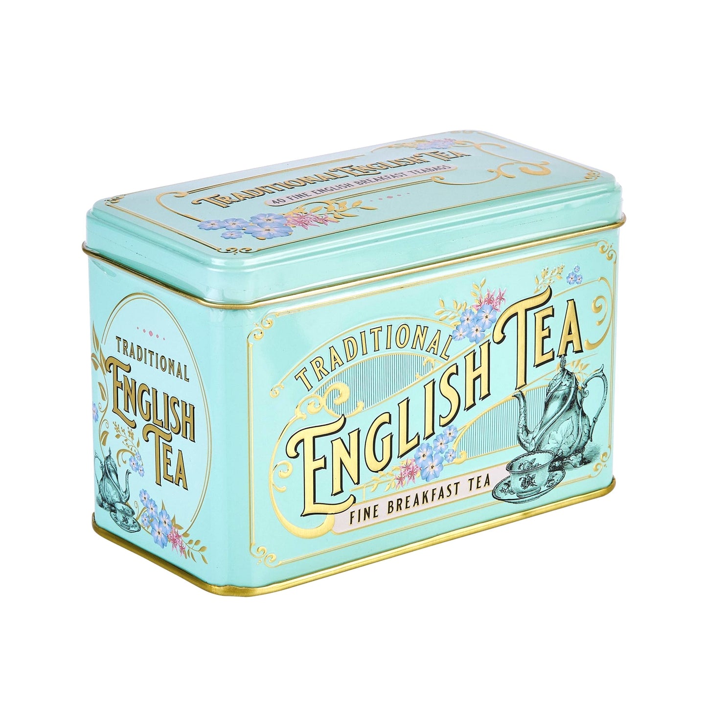 Vintage Victorian Classic Tea Tin - Mint Green - New English Teas