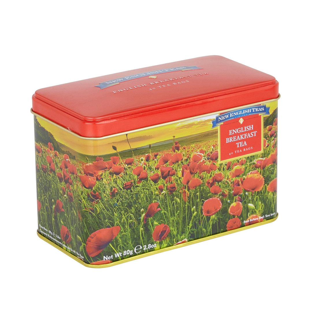 War Time Memories Classic Tea Tin - Poppy - New English Teas