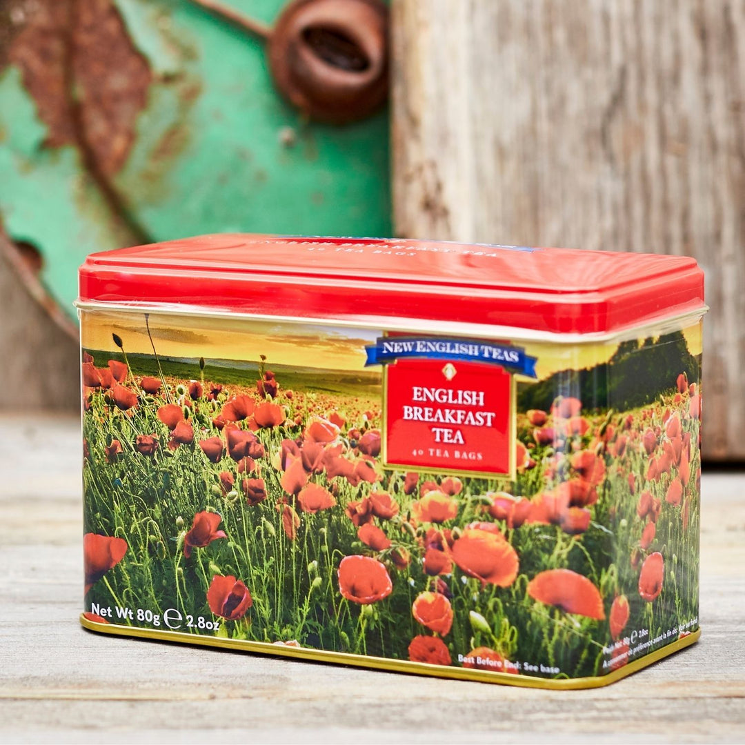 War Time Memories Classic Tea Tin - Poppy - New English Teas