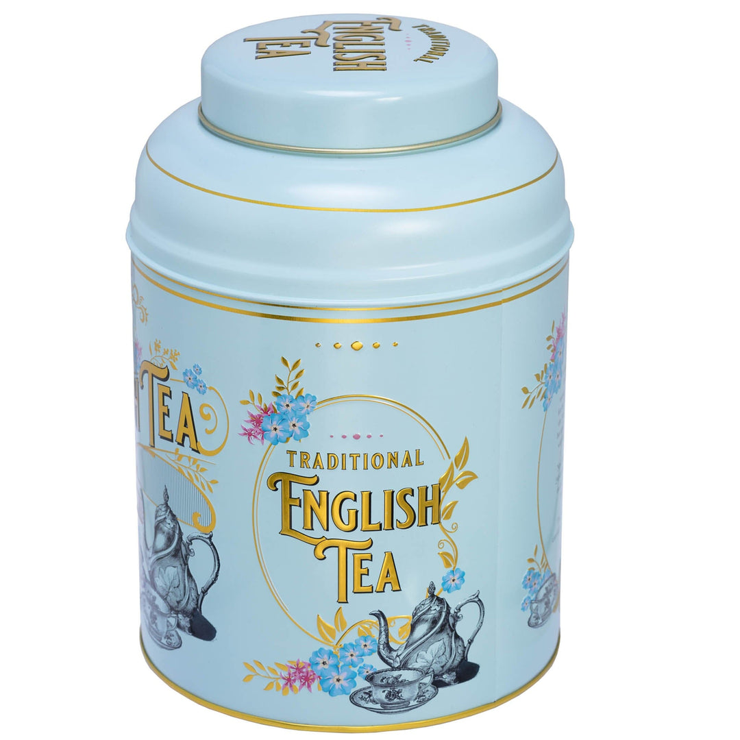 Vintage Victorian 240 Teabag Tea Caddy - Powder Blue - New English Teas