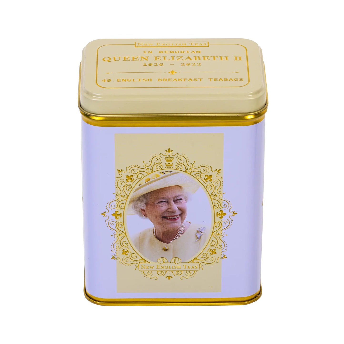 Queen Elizabeth II Portrait Tea Tin with 40 English Breakfast Teabags