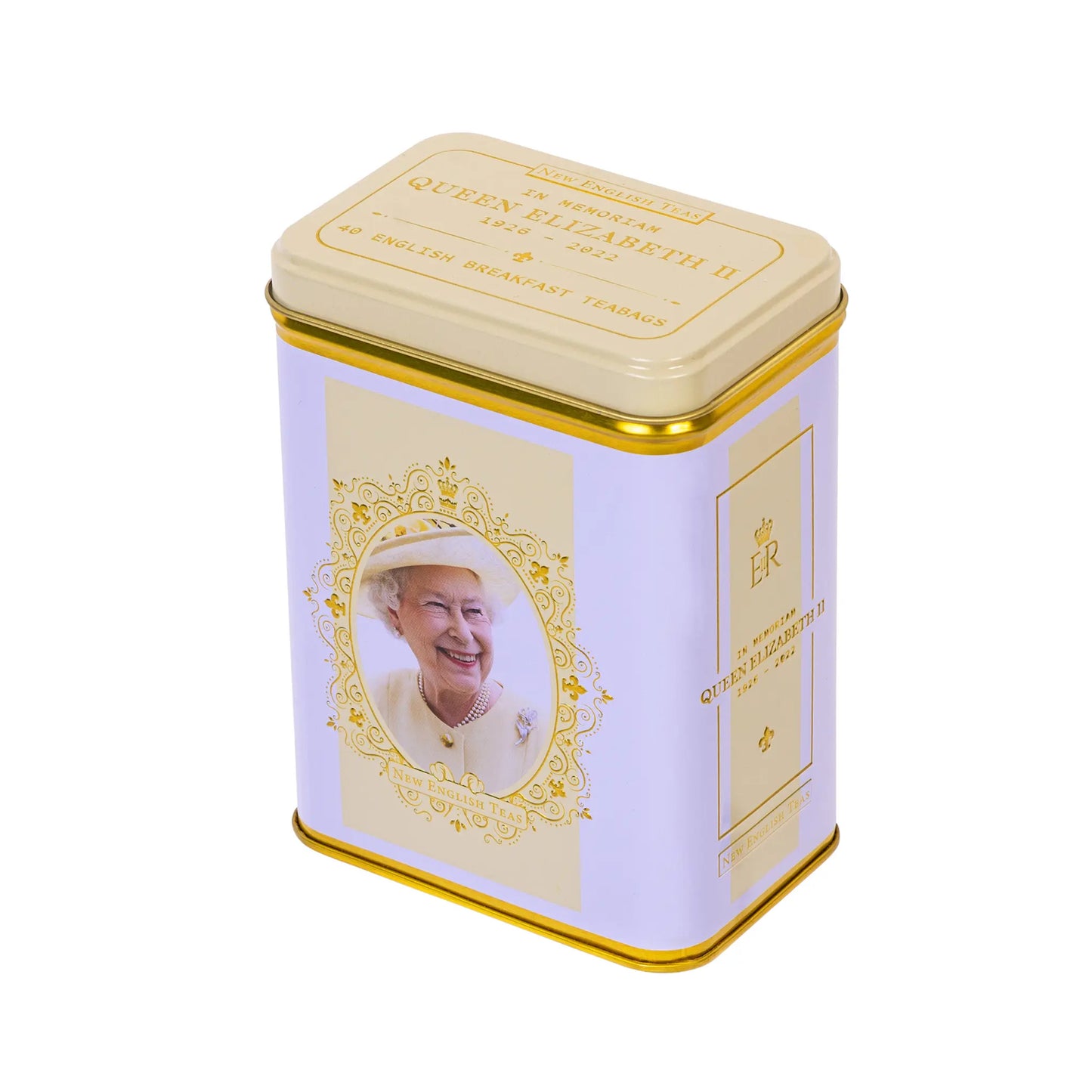 Queen Elizabeth II Portrait Tea Tin with 40 English Breakfast Teabags