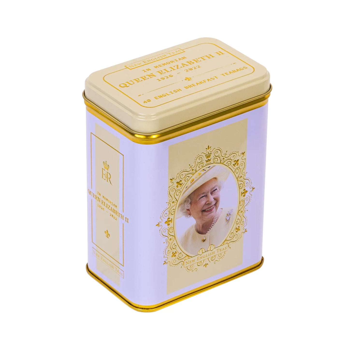 Queen Elizabeth II Portrait Tea Tin with 40 English Breakfast Teabags