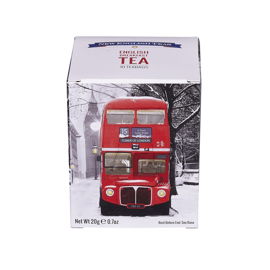 Love London 10 Teabag Box - Winter Snow Bus - New English Teas