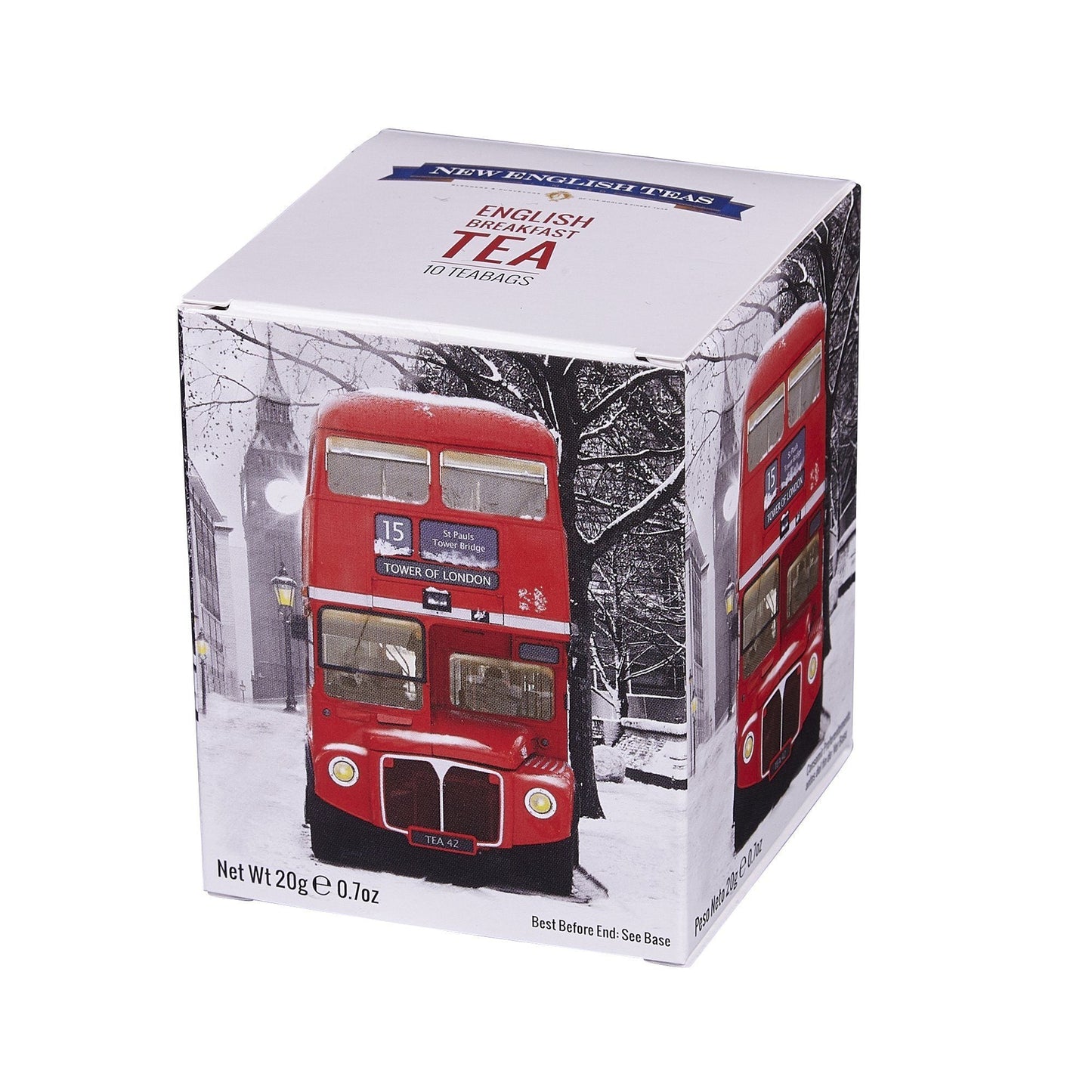 Love London 10 Teabag Box - Winter Snow Bus - New English Teas