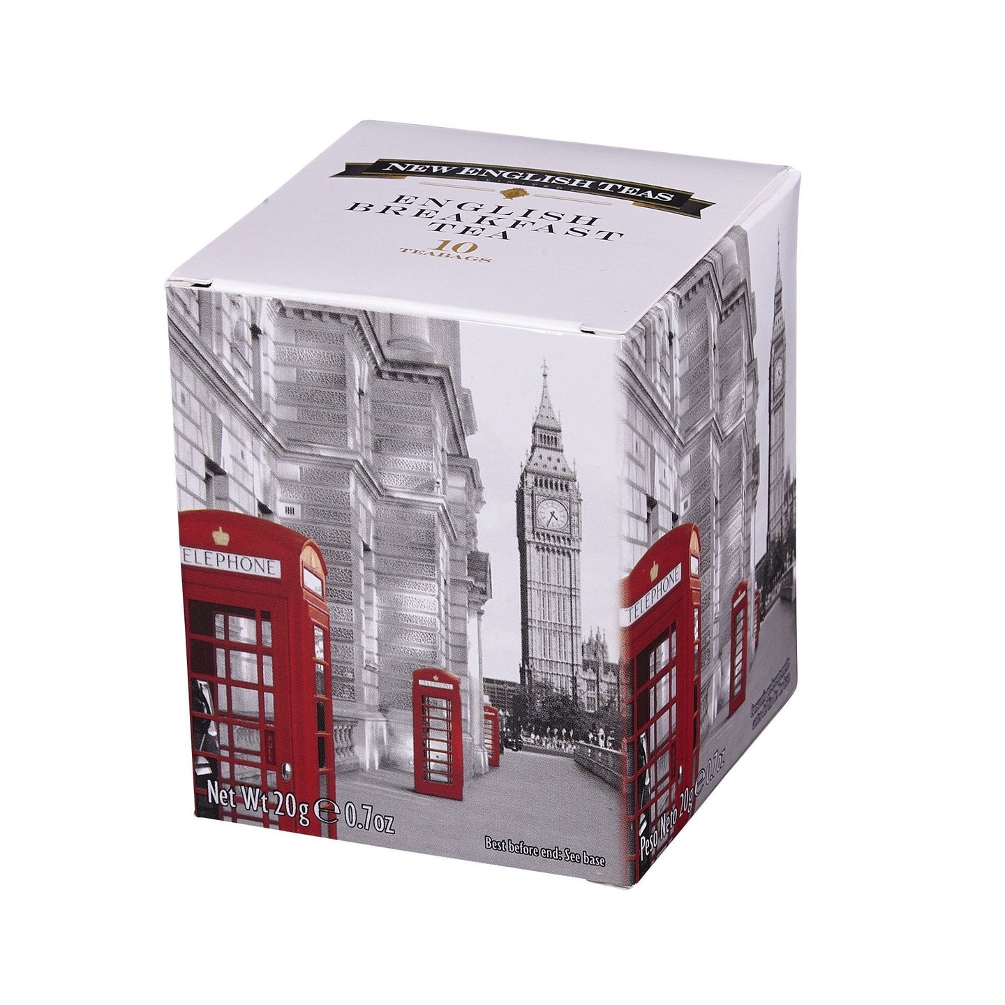 Love London 10 Teabag Box - Black & White Telephones - New English Teas