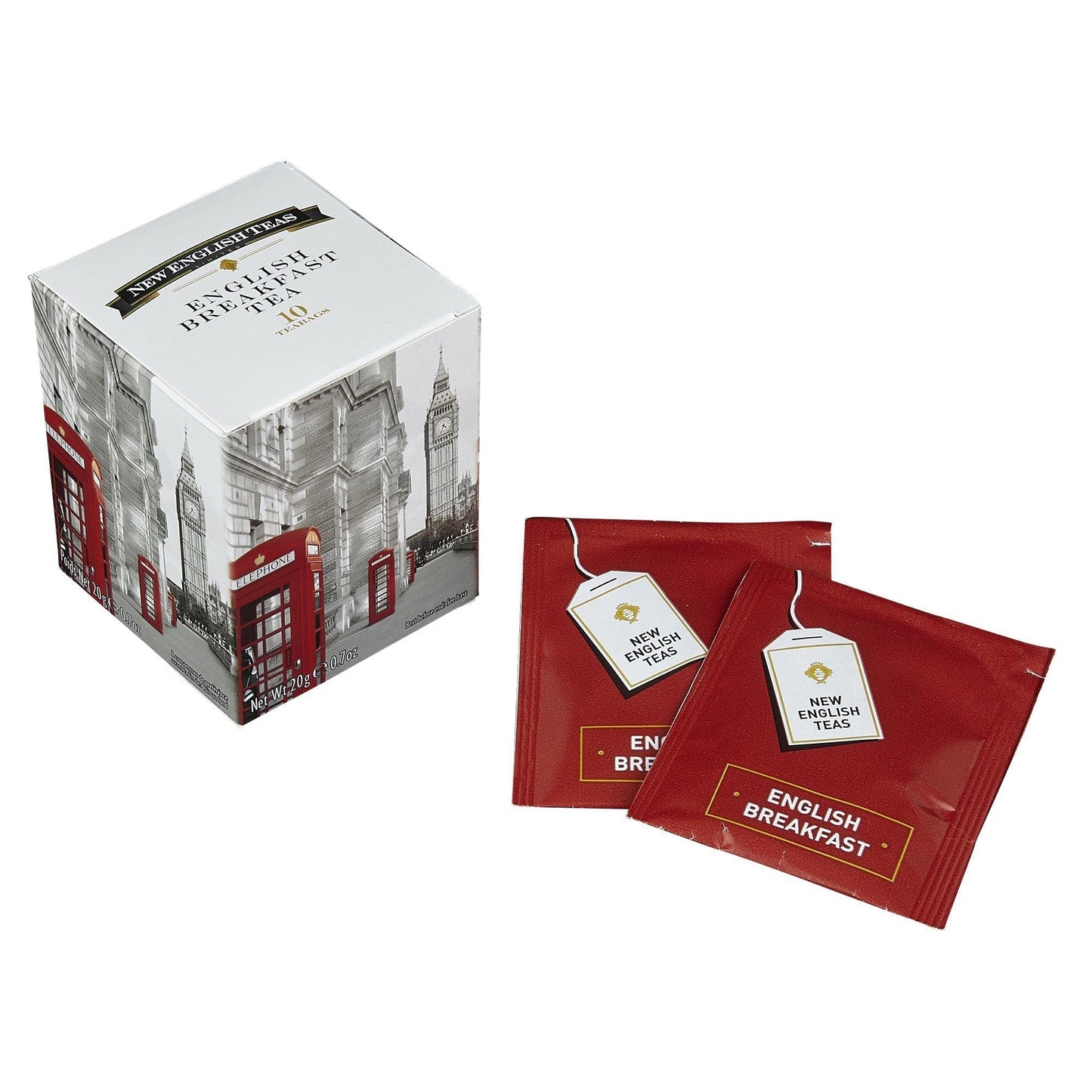 Love London 10 Teabag Box - Black & White Telephones - New English Teas