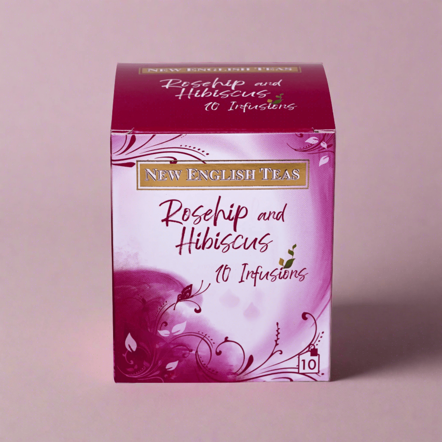 Rosehip and Hibiscus Tea 10 Individually Wrapped Teabags Tea Boxes New English Teas 