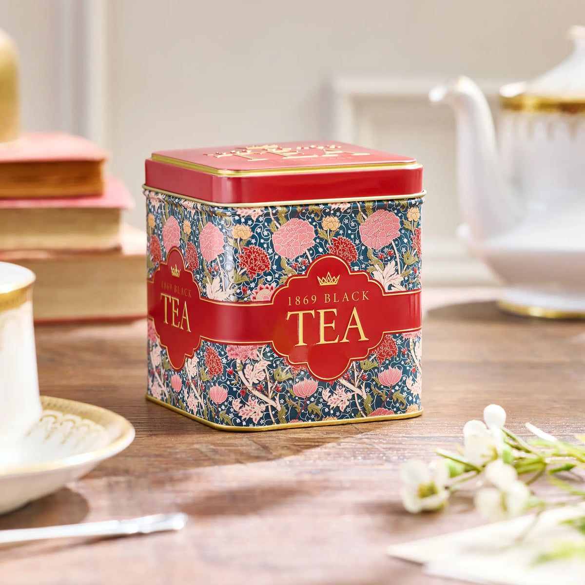 Tapestry Square Tea Tin