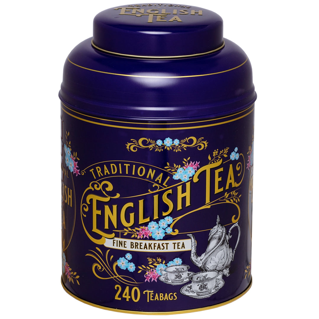 Vintage Victorian 240 Teabag Tea Caddy - Royal Purple - New English Teas