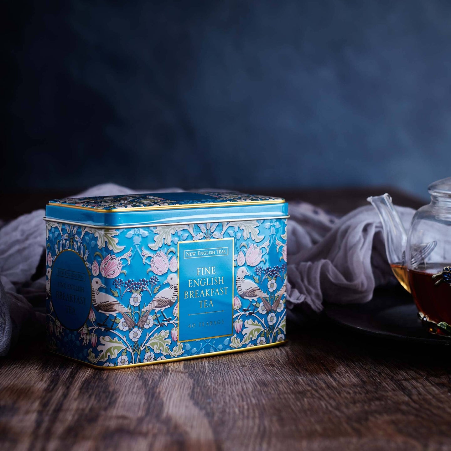 Song Thrush Classic Tea Tin - Teal - New English Teas